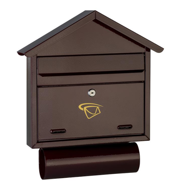 Skrzynka na listy domek prosty z tubą 460x400x75mm