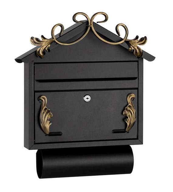 Skrzynka na listy domek prosty z tubą 460x400x75mm (ozdobna)