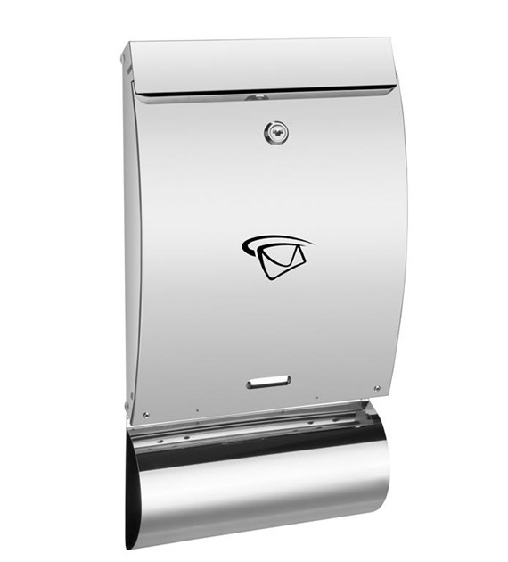 Skrzynka na listy A4 wypukła z tubą 470x250x65mm (nierdzewna)