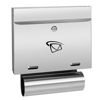 Skrzynka na listy prosta pozioma z tubą 340x310x60mm (nierdzewna)