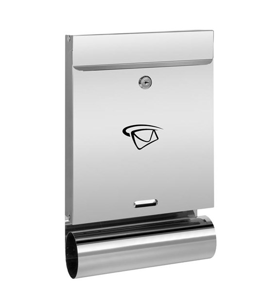 Skrzynka na listy prosta pionowa z tubą 390x250x60mm (nierdzewna)