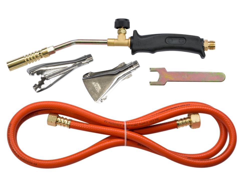 Palnik do lutowania miedzi z dyszami 17 - 40 mm, wąż 1,5 m