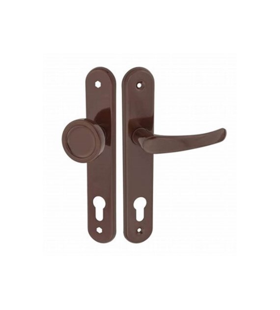 Gałko-klamka długi szyld 72 klucz BRĄZ