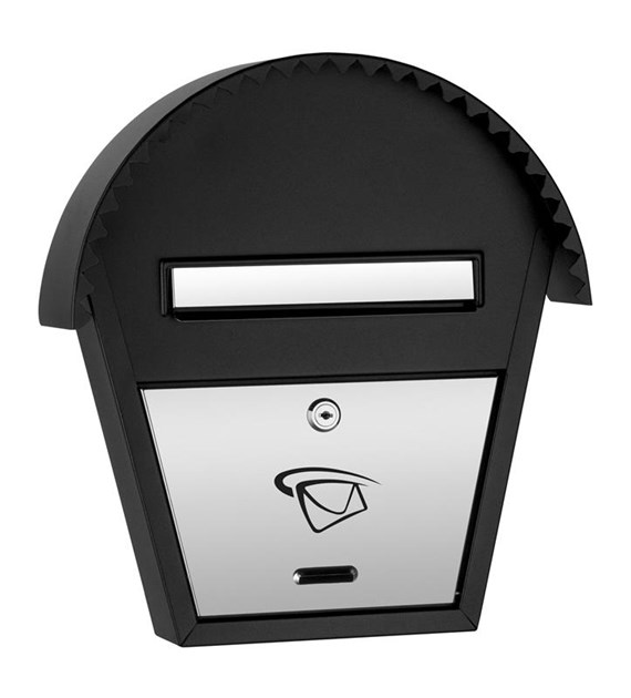 Skrzynka na listy domek okrągły SZABLO 380x340x75 (LUX-elementy nierdzewne)