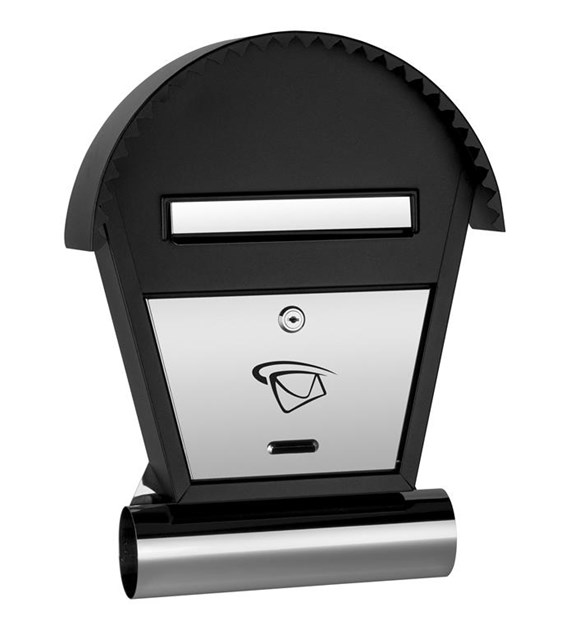 Skrzynka na listy domek okrągły z tubą 460x340x75 (LUX-elementy nierdzewne)