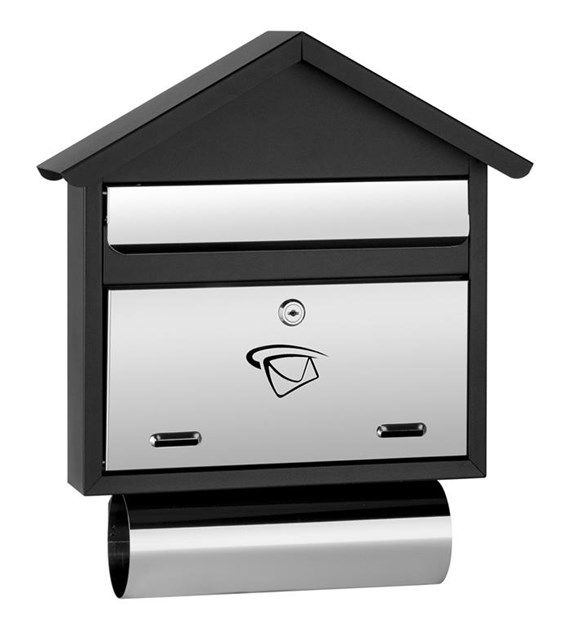 Skrzynka na listy domek prosty z tubą 500x370x110mm (LUX-elementy nierdzewne)