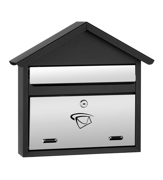 Skrzynka na listy domek prosty 365x400x75mm (LUX-elementy nierdzewne)