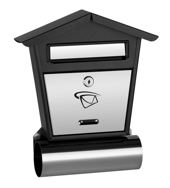 Skrzynka na listy domek mały z tubą 330x280x50mm (LUX-elementy nierdzewne)