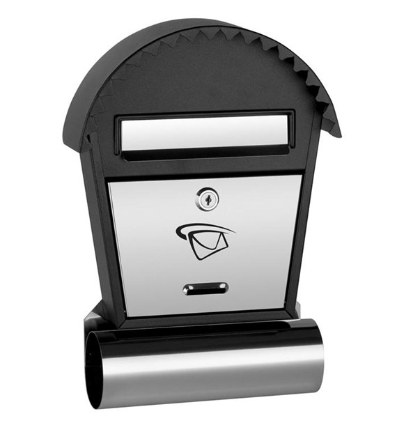 Skrzynka na listy domek mały okrągły z tubą 350x250x50mm (LUX-elementy nierdzewne)