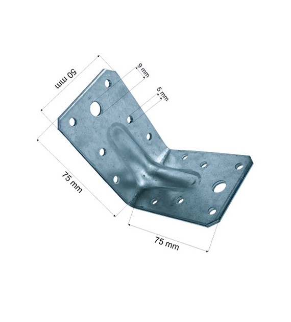 Kątownik budowlany WZMACNIANY 75x75x55mm
