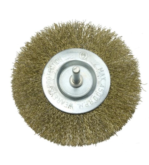 Szczotka druciana tarczowa 100 mm, trzpień 6 mm