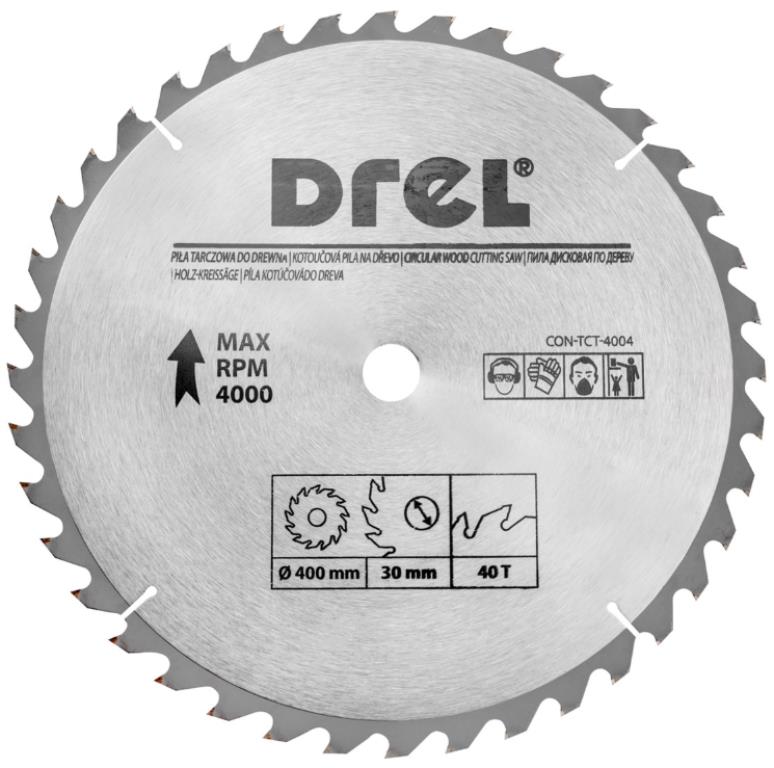 Piła tarczowa DREL CV do drewna ze spiekiem 400 x 30 mm 40T
