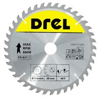 Piła tarczowa DREL CV do drewna ze spiekiem 230 x 30 mm 40T