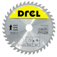Piła tarczowa DREL CV do drewna ze spiekiem 230 x 30 mm 40T