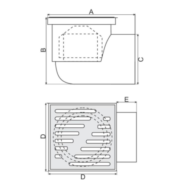Kratka kanalizacyjna boczna fi 50 15x15cm biała - ruszt plastikowy