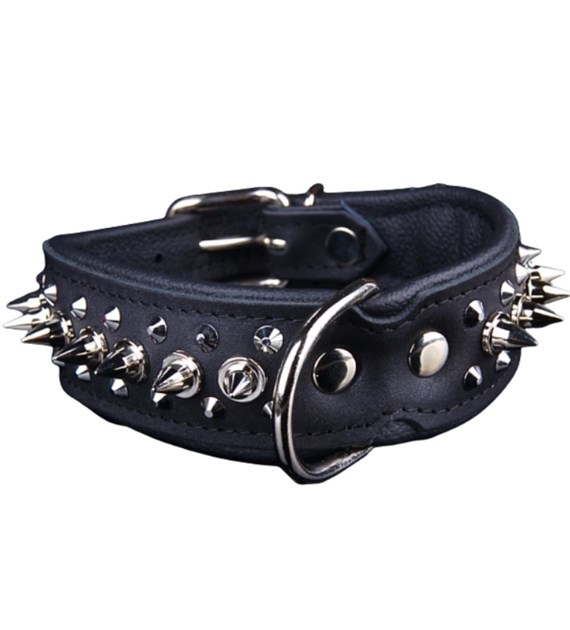 Obroża skórzana z kolcami 40mm x 65cm