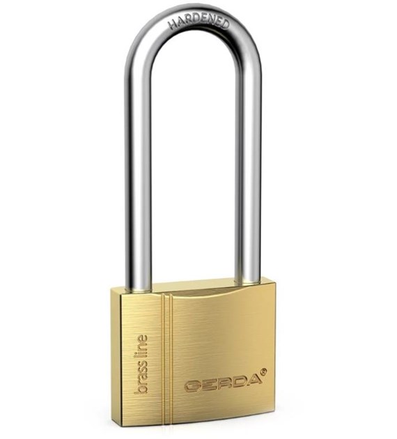 Kłódka GERDA mosiężna 40mm długi trzpień